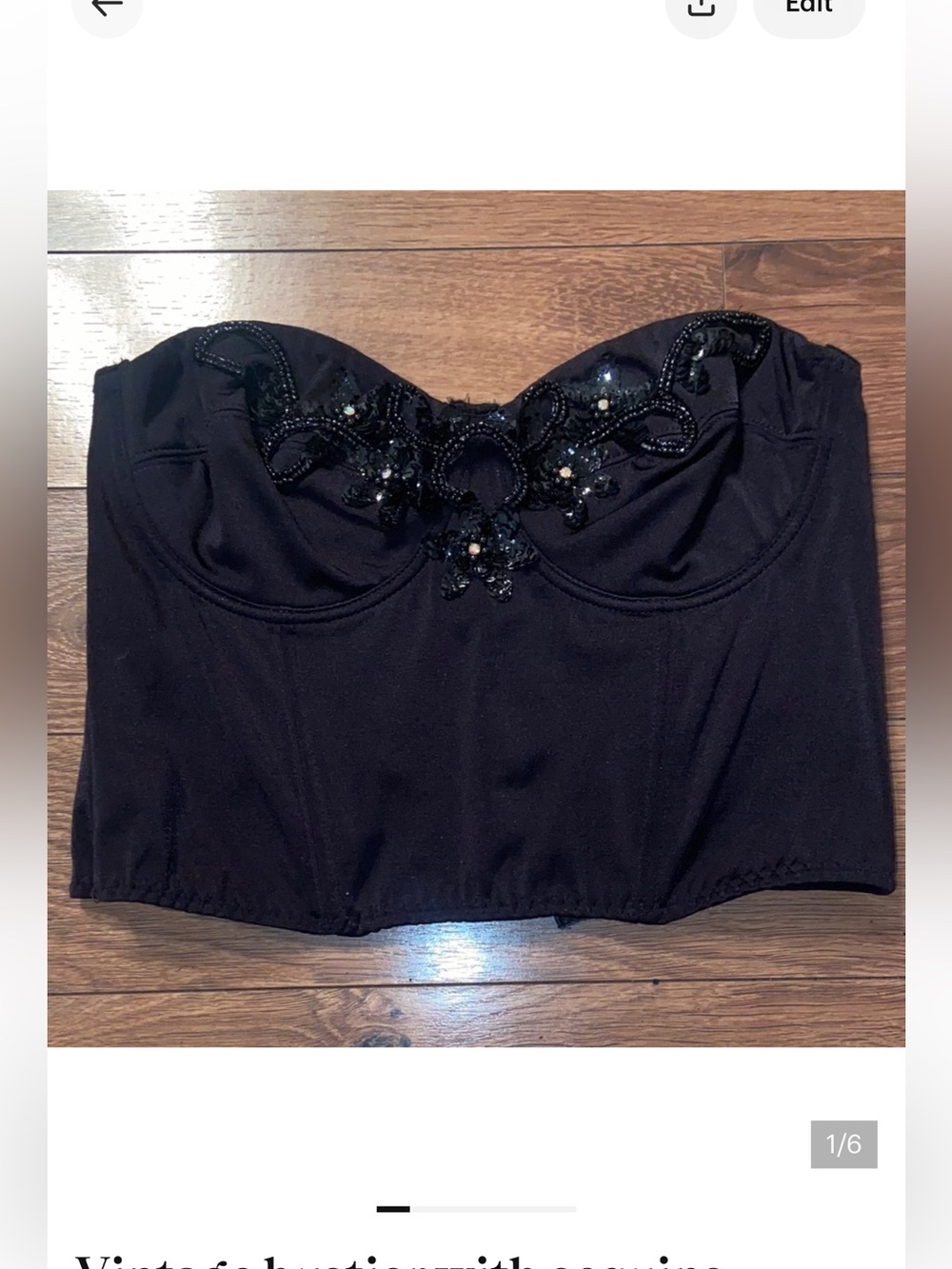 Vintage bustier with sequins
